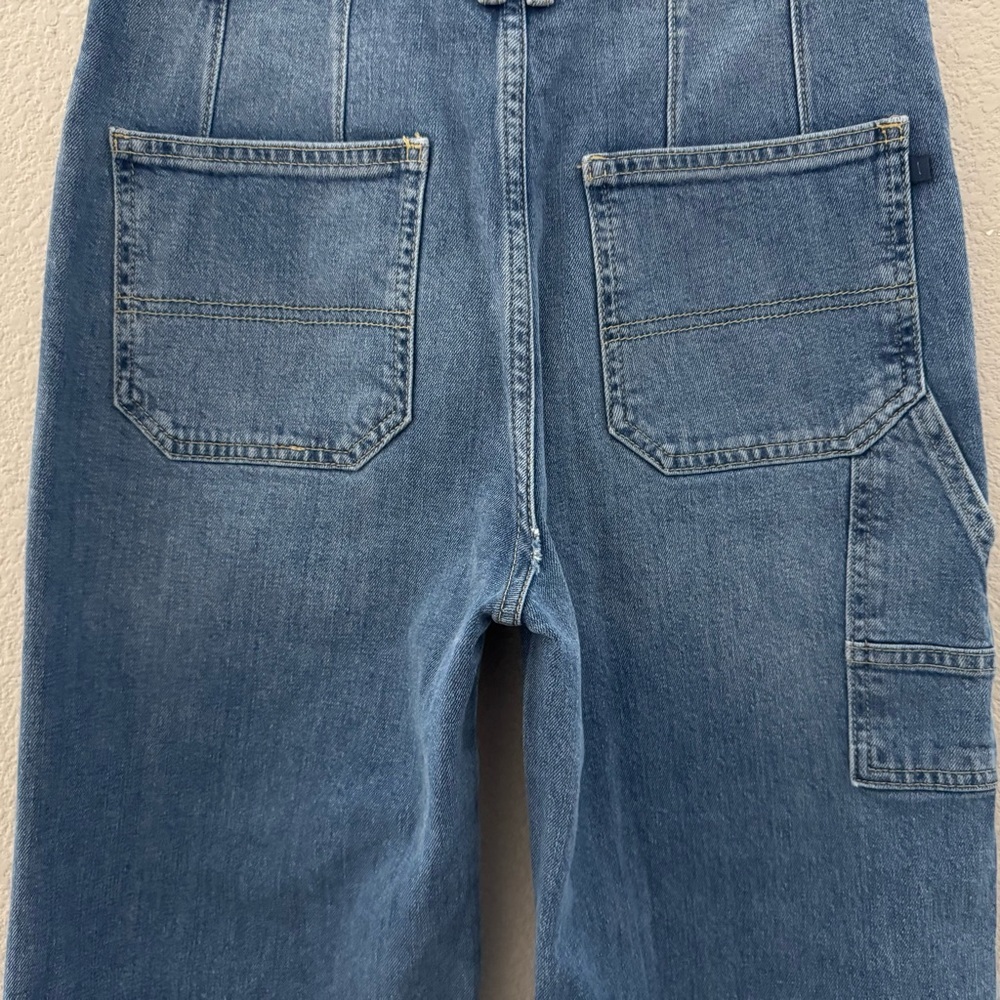 Pilcro The Carpenter Wide Leg Jeans 27 Denim Blue Utility Retro Boho Minimalist - Picture 12 of 15